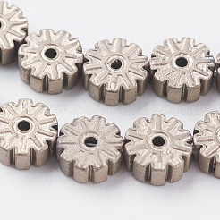 PVD Vacuum Plating Electroplate Non-magnetic Synthetic Hematite Beads Strands&nbsp;G-F534-K