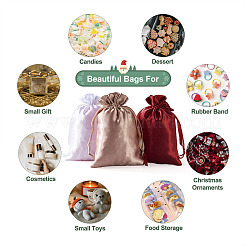 30Pcs 6 Colors Rectangle Satin Gift Packing Pouches Drawstring Bags&nbsp;ABAG-BT0001-04