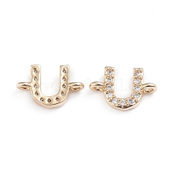 Brass Micro Pave Cubic Zirconia Letter Links&nbsp;ZIRC-I042-16G-U