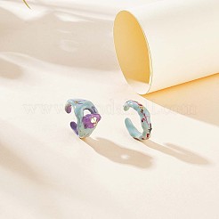 Glitter Enamel Nugget Open Cuff Ring&nbsp;JR920A