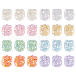 32個 8色UVメッキ不透明アクリルビーズ  虹色の  拳  ミックスカラー  18x16x16mm  穴：2.3mm  4個/カラー&nbsp;MACR-TA0002-63