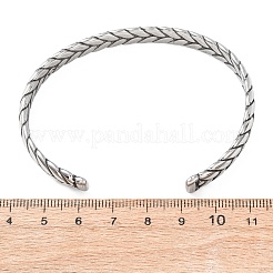 Retro 316 Surgical Stainless Steel Cuff Bangles&nbsp;BJEW-C142-14B-AS
