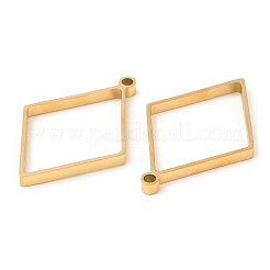 304 Stainless Steel Open Back Bezel Rhombus Pendants&nbsp;STAS-Z040-02B-G