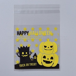 ハロウィンクッキーバッグ  自己接着キャンディーバッグ  セロハンのOPP袋  パーティーギフト用品  きいろ  13x10x0.01cm  95~100個/袋&nbsp;ABAG-I002-B01