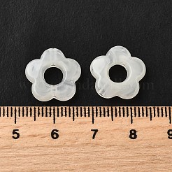 透明なアクリルビーズ  花  ツートン  ホワイト  14x14.5x4mm  穴：1.6mm  約1000個/500g&nbsp;MACR-K359-48B