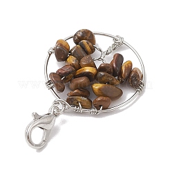 Tree of Life Wire Wrapped Natural Mixed Gemstone Pendant Decorations&nbsp;HJEW-JM01876