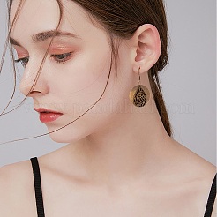 DIY シャンデリア ドロップ イヤリング メイキング キット  三角形と月と菱形の合金リンク コネクタとペンダントを含む  真鍮の耳ワイヤー  アイアン製ピアスフック  タッセル装飾  ガラスシードビーズ  ミックスカラー  548個/箱&nbsp;DIY-SZ0009-43