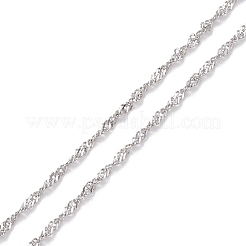 201 Stainless Steel Virgin Cross Pendant 304 Stainless Steel Singapore Chain Rosary Bead Necklaces for Women Men&nbsp;NJEW-JN05436