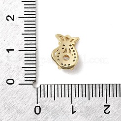 Bag Shape Brass Pave Clear Cubic Zirconia Cabochons&nbsp;KK-A275-33B-G