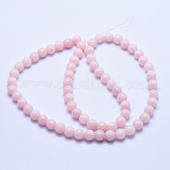 天然石馬山ジェイドビーズ連売り  染め  ラウンド  ピンク  6mm  穴：1mm  約66個/連  16インチ&nbsp;X-DJAD-6D-02