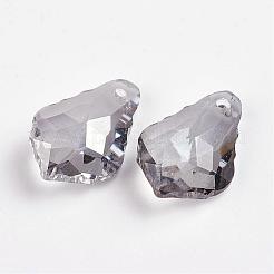 多面カットK9ガラスチャーム  模造オーストリアのクリスタル  ティアドロップ  ゲインボロ  16x11x5mm  穴：1mm&nbsp;EGLA-P026-D02