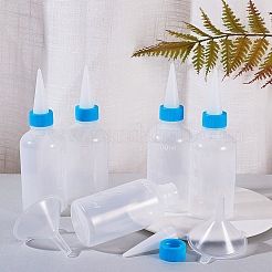 プラスチック接着剤ボトルセット  透明なプラスチック漏斗ホッパー付き  ホワイト  45.5x145.5mm  容量：100ミリリットル  20個/セット&nbsp;DIY-BC0002-43