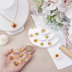 16Pcs 8 Styles Brass Bead Caps&nbsp;KK-BBC0023-52