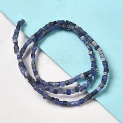天然石ソーダライトビーズ連売り  キューブ  2~2.5x2.5~3.5x2.5~3mm  穴：0.4mm  約157~165個/連  14.96~15.75''（38~40センチメートル）&nbsp;G-B064-A27