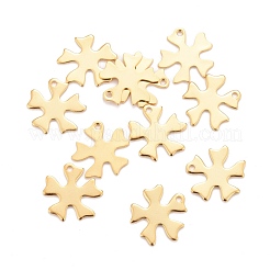 ステンレスペンダント201個  花  24KGP本金メッキ  15x15x0.8mm  穴：1.4mm&nbsp;STAS-K217-15G