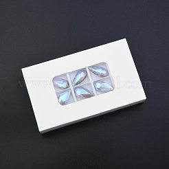 多面的なガラスペンダントを電気  ティアドロップ  ライラック  24x12x6mm  穴：1.2mm&nbsp;EGLA-N006-053