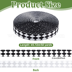 ポリエステルレーストリム  菱形模様  DIYクラフト縫製アクセサリー  ブラック  7/8インチ（22mm）  約50.00ヤード（45.72m）/ロール&nbsp;OCOR-WH0101-267A