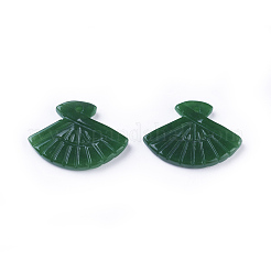 Carved Natural Myanmar Jade/Burmese Jade Pendants&nbsp;G-L495-32
