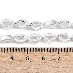 電気めっき合成非磁性ヘマタイト ビーズ 連売り  中空オーバル  ミックスカラー  10x6x3.5mm  穴：1mm  約43個/連  15.94インチ（40.5cm）&nbsp;G-C156-05