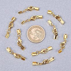 合金クリップはカニカンで終わります  ジュエリーには素敵な  ゴールドカラー  33x5mm  50セット/箱  梱包箱：5.4x5.3x2cm&nbsp;KK-PH0034-22
