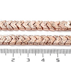 Electroplated Natural Lava Rock Beads Strands&nbsp;G-H303-A02-RG