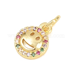 Brass Micro Pave Clear Cubic Zirconia Charms&nbsp;KK-F938-12G