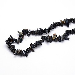 ブルータイガーアイ（染色＆加熱）ビーズ連売り  チップ  5~8x5~8mm  穴：1mm  約31.5インチ&nbsp;G-O049-30