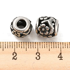 316サージカルステンレスビーズ  花  アンティークシルバー  9.5x9.5mm  穴：4mm&nbsp;STAS-Q304-08AS
