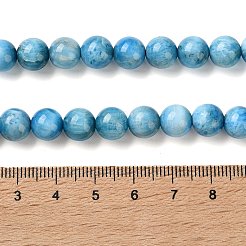 天然石アパタイトビーズ連売り  ラウンド  7.8~8.8mm  穴：0.8mm  約52~57個/連  15.08~15.55インチ（38.3~39.5cm）&nbsp;G-C268-B03-02