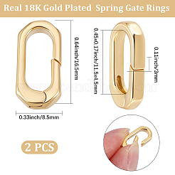 2Pcs Brass Spring Gate Rings&nbsp;KK-BBC0024-20G-01