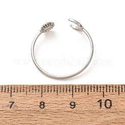 304ステンレススチールカフオープンリング  サン＆ムーン  ステンレス鋼色  7mm  内径：19mm&nbsp;SA-CBA4160-34P