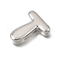 真鍮のスライドチャーム  文字L  ステンレス鋼色  文字t  25x20.5x5mm  穴：11x2mm&nbsp;KK-Z163-01P-T