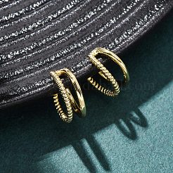 Two-layer C-Shaped Brass Cuff Earrings&nbsp;EJEW-G445-01G