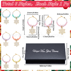 Snowflake Alloy Enamel Wine Glass Charms&nbsp;AJEW-SC00023