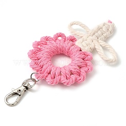 Flowers Woven Cotton Thread Pendant Decorations&nbsp;HJEW-JM02452-04