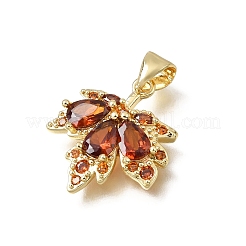 Brass Micro Pave Cubic Zirconia Pendants&nbsp;CU-E002-05G-02