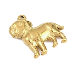 304ステンレスペンダント  ゴールドカラー  犬チャーム  20x20.5x4mm  穴：0.8mm&nbsp;STAS-K328-01D-G