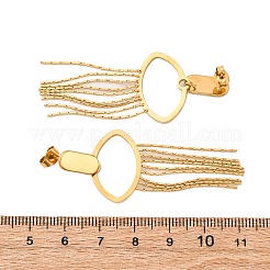 304ステンレススチールタッセルスタッドピアス  目  イオンプレーティング（ip）  18KGP本金メッキ  56x22mm&nbsp;EJEW-Z098-04G