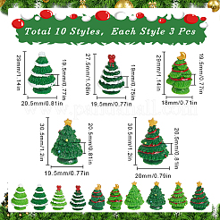 30Pcs 10 Styles Christmas Resin Sculpture Ornaments&nbsp;RESI-SC0005-91