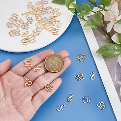 40Pcs 4 Styles Brass S Hook Clasps&nbsp;KK-BBC0024-31