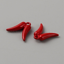 スプレープリント合金ペンダント  コショウ  レッド  18.5x14.5x3.5mm  穴：1.5mm&nbsp;FIND-WH0126-421B