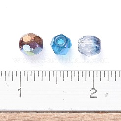 ファイアポリッシュチェコガラスビーズ  電気メッキ/染め/つや消し  多面カット  ドラム  ミックスカラー  3x3mm  穴：0.9mm  約1437個〜1443個/袋&nbsp;LAMP-D180-16B-08