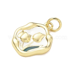 Brass Enamel Pendants&nbsp;KK-CBA3F25-09G-02