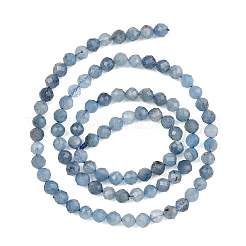 ナチュラル デビル ブルー アクアマリン ビーズ 連売り  多面カット  ラウンド  4~4.5x4mm  穴：0.7mm  約92~94個/連  15.08''（38.3cm）〜15.24''（38.7cm）&nbsp;G-NH0073-B01-4mm