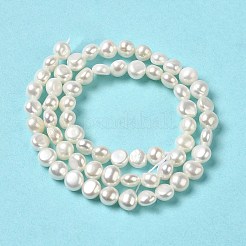 天然養殖淡水パールビーズ連売り  研磨両側  グレード6a+  パパイヤホイップ  5~6x6~7x4~5mm  穴：0.6mm  約61~62個/連  13.58~13.78インチ（34.5~35cm）&nbsp;PEAR-E017-02
