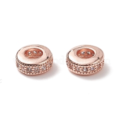 Brass Micro Pave Cubic Zirconia Beads&nbsp;ZIRC-F001-121RG