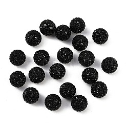 ガラスラインストーンチェコビーズ  内部のポリマークレイ  片穴丸ビーズ  280 _jet  pp11（1.7~1.8mm）  10mm  穴：1mm&nbsp;LS-RB-E482-10mm-280