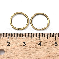 鉄オープン丸カン  ラウンド  カドミウムフリー＆ニッケルフリー＆鉛フリー  アンティークブロンズ  12x1.2mm  17ゲージ  内径：9.6mm&nbsp;X-IFIN-ZX011-AB-NF