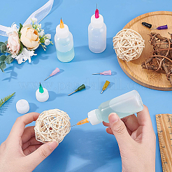 30mlプラスチックグルー液容器  ボトルディスペンサー  ボトルストッパー  プラスチック製精密な液体ディスペンスツール鈍針  ミックスカラー  82x29mm&nbsp;TOOL-BC0008-08