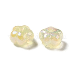 UVメッキレインボー虹色アクリルビーズ  花  レモンシフォン  13.7x14x8.5mm  穴：2.6mm&nbsp;PACR-M002-05B